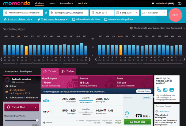 Goedkope vluchten vinden met Momondo