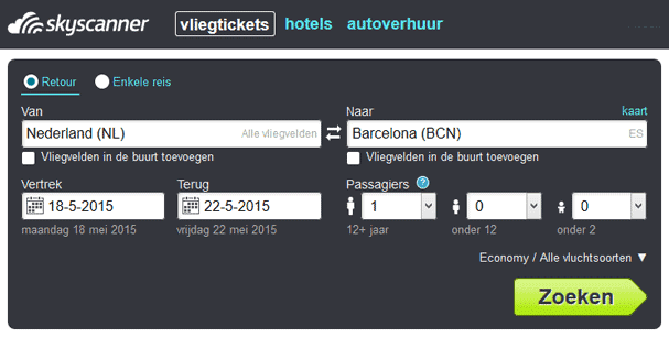 Goedkope vluchten vinden met Skyscanner