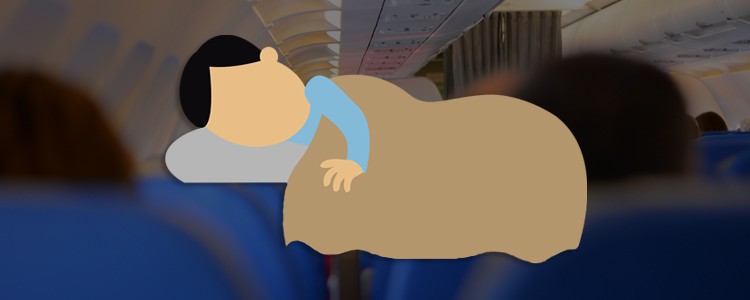 Slapen in een vliegtuig