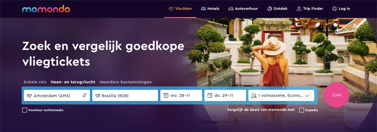 Momondo vliegtickets zoeken