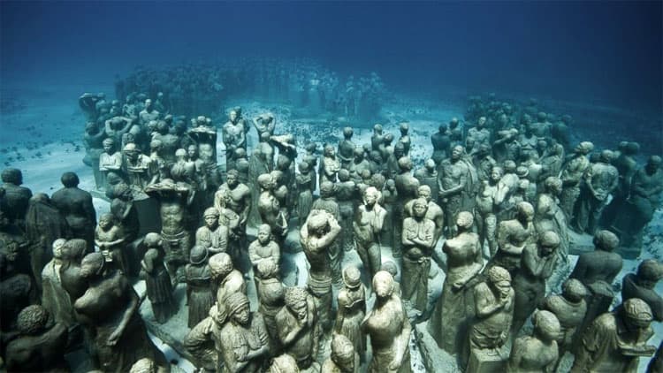 Onderwatermuseum bij Lanzarote